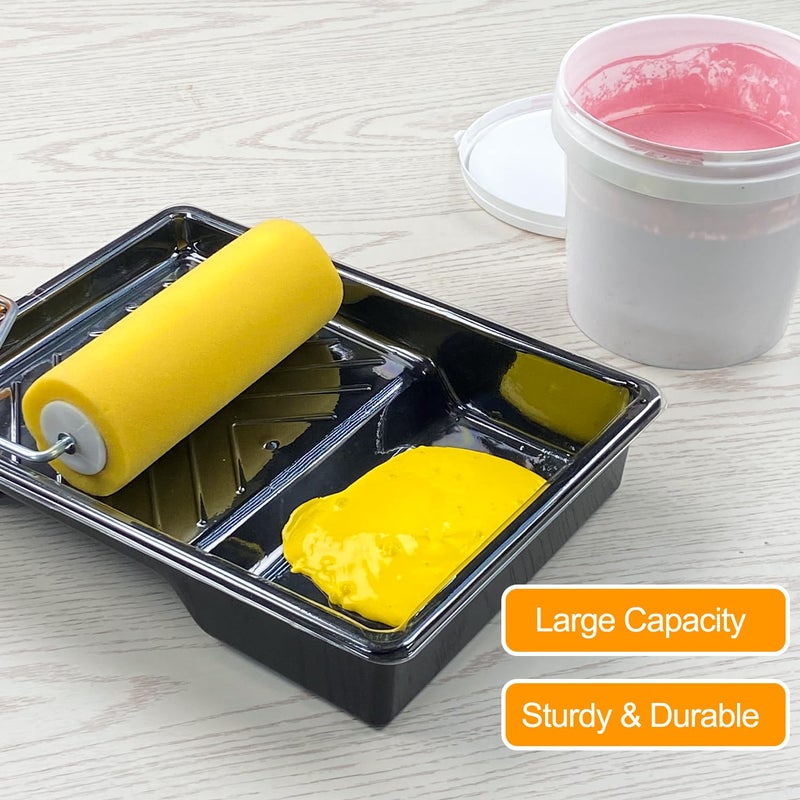 Greatandrew Great Andrew 12 Pack Paint Tray Liners 7 Inch, 1 PC Sturdy Plastic Tray with 11 PCS Disposable Paint Tray Liners, Paint Roller Trays, Paint Pan Liners for DIY Painting Projects, Walls, Furniture - Image 4
